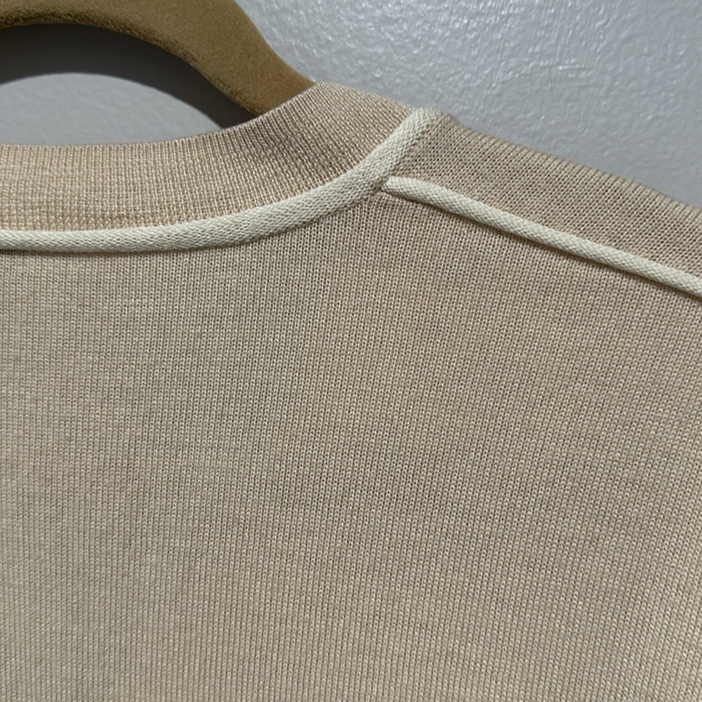 Iris & Ink Beige And Tan Piped 100% Wool Lightwei… - image 5